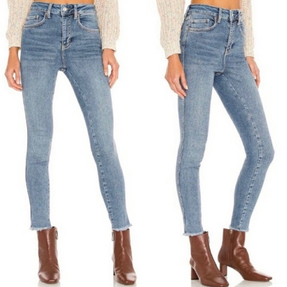 Free People High Rise Raw Hem Jeans - Picture 5 of 14